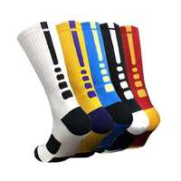 Chaussettes de sport de basketball Elite Spring ODM, tricotées, à fond éponge, montantes, épaisses, personnalisables avec texte, disponibles en noir