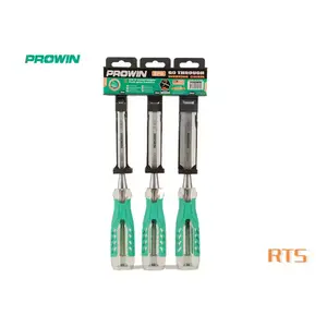 Prowin Prowin scalpello per la lavorazione del legno con impatto Cr-v professionale 13201 più venduto con manico in cellulosa trasparente