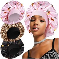 Bonnet turban personnalisé pour femmes, en satin de soie, avec bande élastique, imprimé léopard et fleurs, pour femmes et enfants