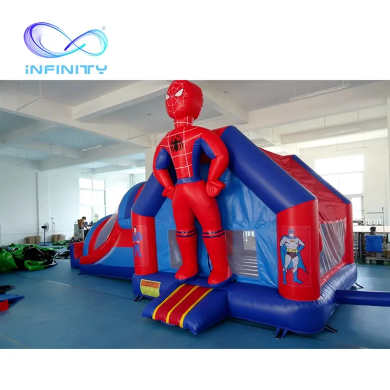 Commercial Spiderman Outdoor inflatable castle combo new coming inflatable bouncer slides inflatable spiderman castle