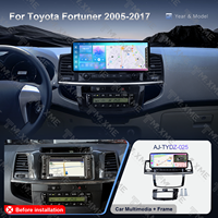 Système de lecteur multimédia pour tableau de bord Android 14 12,3 pouces 6+128G Carplay pour TOYOTA FORTUNER 2005-2017 LHD RHD UV Noir