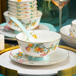 New Chinese Style Pomegranate Pattern 70pcs High Temperature <b>Bone</b> <b>China</b> <b>Dinner</b> <b>Set</b> Porcelain Tableware Plates for Business Gifts - Product Image 5