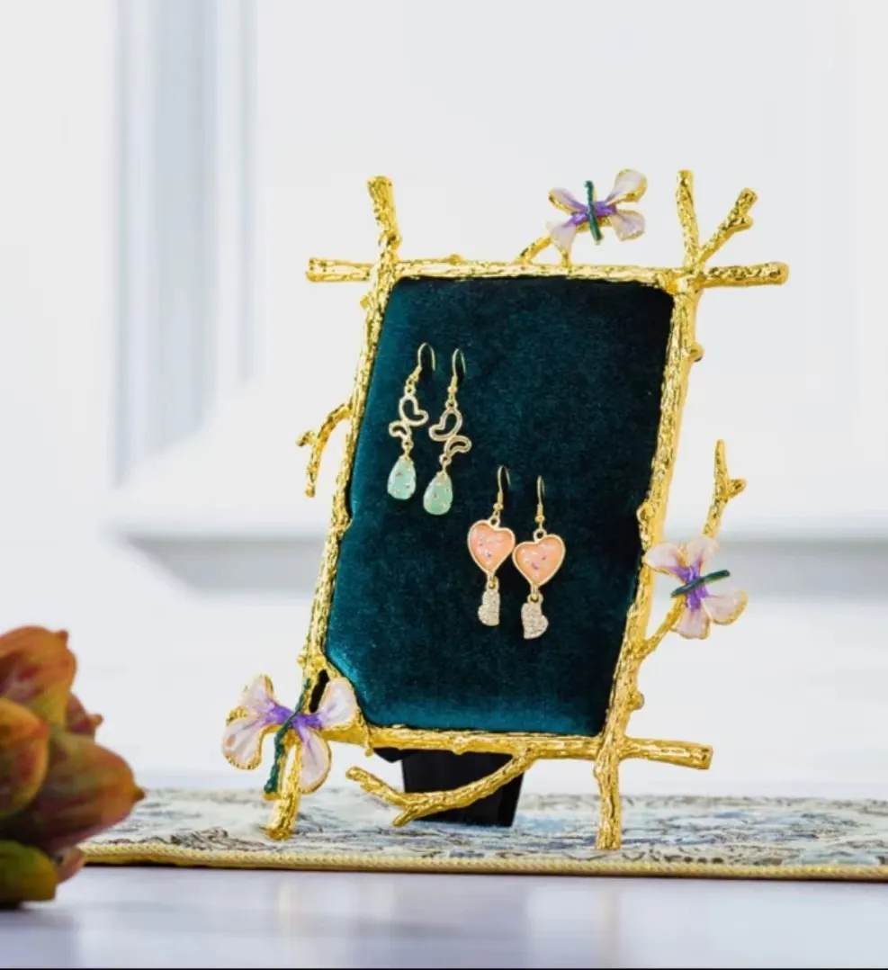 Photo Frame Custom Creative Light Luxury Metal Frame Jewelry Display Stand Jewelry Earrings Earrings Lotus Hand Lotus