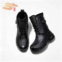 Nouvelles bottes d'hiver SIKE pour hommes avec doublure en polaire et bottes de neige épaisses à tige haute, bottes de sécurité imperméables et antidérapantes