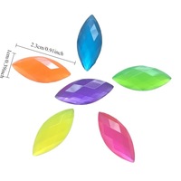 Strass en résine néon œil de cheval 10*23mm en gros pour décoration de costumes de carnaval et vêtements DIY, marque Fuban