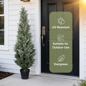 Árbol de Ciprés Artificial de 1.5 m en Maceta Negra, Resistente a los Rayos UV, Planta Topiaria Realista para Interiores, Exteriores, Jardín y Entrada - Product Image 3