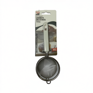 Passoire et égouttoir en métal à mailles fines de 10 cm en sergé double cuir, ustensile de cuisine - Product Image 1