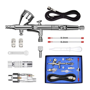 Kit aérographe 0.2-0.3-0.5mm à alimentation par gravité, double action, vitesse réglable, portable, capacité du réservoir 7.0cc - Product Image 2