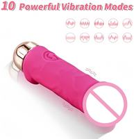 Mini vibromasseur réaliste 10 vitesses, stimulateur clitoridien et point G, rechargeable par USB, silencieux et étanche, outil de plaisir discret