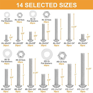 304 Stainless Steel Screw Kit 615Pcs American Standard Phillips Head Screws Nuts In <b>Box</b> <b>Tool</b> Case - Product Image 2