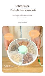 Contenedor Giratorio Circular para Almuerzo, Bandeja Hermética a Prueba de Humedad para Frutas, Dulces y Semillas de Melón, Portátil, Venta al por Mayor - Product Image 3