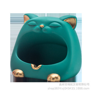 Porte-clés en forme de chat porte-bonheur, porte-papeterie en plastique, décoration de bureau, cadeau pour le salon - Product Image 5