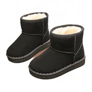 Venda quente crianças botas meninas sapatos casuais meninos neve andando botas com cor sólida