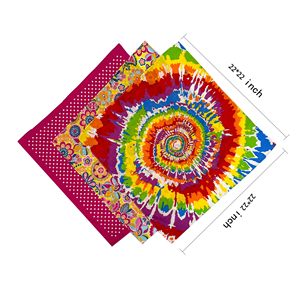 Vente en gros d'enveloppes pour <span class=keywords><strong>cheveux</strong></span> de cow-boy pour hommes et femmes 22 "X 22" <span class=keywords><strong>Bandana</strong></span> carré en coton Logo personnalisé Gradient Tie Dye Design Bandanas - Product Image 4