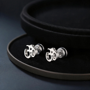 Boucles d'oreilles clous en acier chirurgical 316L avec symbole Om de yoga, plaqué or PVD, étanches, bijoux spirituels Zen Aum pour la vente en gros - Product Image 6