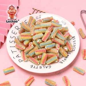 OEM cầu vồng Halal hương vị trái cây đầy chua cam thảo Chewy thanh kẹo gummy thanh cam thảo chua Gummy kẹo Chewy - Product Image 2