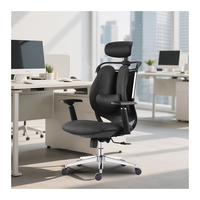 Chaise de bureau exécutive ergonomique moderne en cuir avec accoudoirs réglables, rotation multidirectionnelle, garantie de 3 ans - Chambre, Hôpital