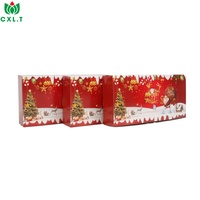 Boîte à chocolats de Noël avec logo personnalisé, design rouge festif, boîte en papier pour bonbons, en-cas et emballage alimentaire