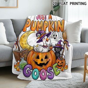 Manta de Franela con Motivos de Halloween, Manta para Siesta, Decoración Otoñal, Ideal para el Día de las Brujas, Suave al Tacto, Reversible, para Cama, Sofá o Sillón - Product Image 6