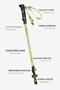 Bâtons de randonnée en fibre de carbone pour enfants, antidérapants, <span class=keywords><strong>ultra</strong></span>-légers, télescopiques, avec verrou de sécurité, béquilles, pour l'escalade, la randonnée, le camping, portables - Product Image 6