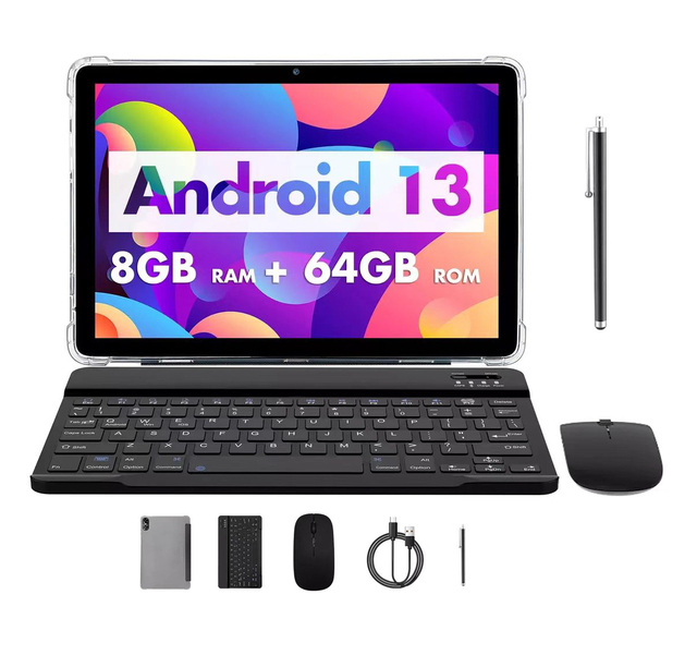 Factory Wholesales Android Tablet 2 in 1 with Keyboard Touch Pen Android 13 GMS Passed WiFi 6 for Education and Kids Schood Use