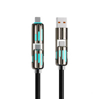 Câble USB Type-C avec lumière LED RGB, charge rapide PD, matériau TPE, longueur 1M pour iPhone et téléphones mobiles