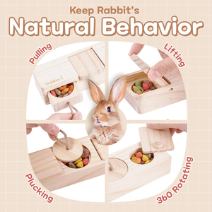 Juguetes Interactivos <span class=keywords><strong>de</strong></span> Madera para Conejos - Juguetes para Masticar Sniff N' Snack para Conejos, Hámsteres y para el Aburrimiento, Juguetes para Conejos - Product Image 5