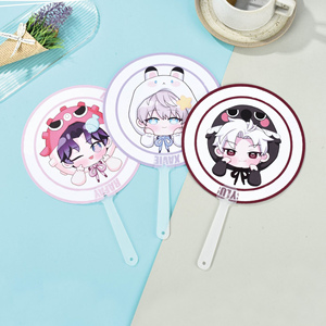 Quạt mini nhựa trong suốt Kpop tùy chỉnh và quạt cầm tay dễ thương có tay cầm, quạt quảng cáo in logo tùy chỉnh - Product Image 1