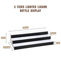 Usine personnalisée en gros étape LED liqueur vin bouteille étagère affichage 3 niveaux lumineux bouteille présentoir