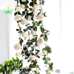 Hanging Artificial Vines Simulated Rose Fake Garden Flowers Plants Wedding Decor