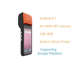 Más barato android 8,1 de mano de Terminal de POS con 58mm impresora de código qr escáner 3G WIFI gps google playstore