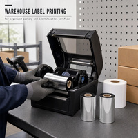 Pita Transfer Termal TTR Wax-Resin Anti Gores 110mm*300m Hitam Kepadatan Tinggi Kompatibel dengan Printer Label OEM ODM
