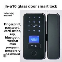 Serrure intelligente A10 à double porte en verre, accès par mot de passe/carte, sans installation, pour usage professionnel, sans perçage, fabriquée en Chine