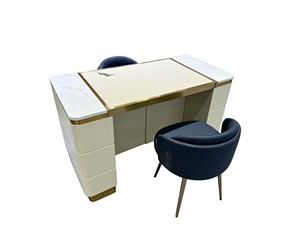 Mostrador de Exhibición de Joyería de Lujo en <span class=keywords><strong>Crema</strong></span> Dorada, Mostrador de Consulta de Gemas de Alta Gama Personalizado - Product Image 1