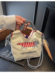 Nouveau Sac Fourre-tout en Toile Imprimé Lettres <span class=keywords><strong>Lisa</strong></span> Larson 2025 pour Femme, Sac Portable à Dessin Animé Mignon à Ouverture Supérieure, Plusieurs Couleurs, Capacité 1L - Product Image 2