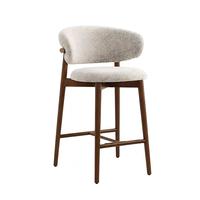 Tabourets de bar modernes en bois massif, chaises avec siège rembourré, repose-pieds, sans accoudoirs, pour îlot de cuisine, comptoir, bar, café, hôtel, restaurant, mobilier