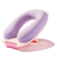Oreiller de voyage pliable pour enfants Mideer MD1238 - Mousse violette, tissu doux en mousse à mémoire de forme pour enfants, avec fermeture à pression