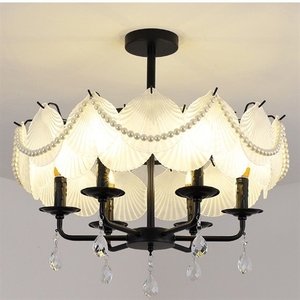 French Light Luxury Ceiling Lamp CreamxStyle Bedroom Round Retro Glass <strong>Crystal</strong> Livi - Product Image 1