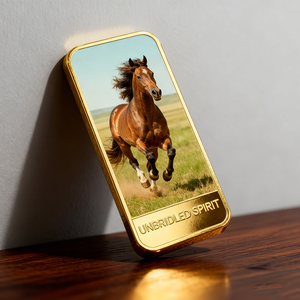 Lingote Coleccionable Premium con Diseño de Caballo Galopante, Chapado en Oro, Impreso, Personalizable con <span class=keywords><strong>Texto</strong></span>, Venta al por Mayor, Pedidos al por Mayor - Product Image 3