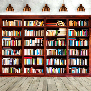 Durable and Unfading Bookshelf Theme Background Paper <strong>Wonderful</strong> Hanging Background <strong>Cloth</strong> for Photo Studio Backdrop - Product Image 1