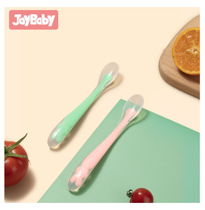 Cuillère en Silicone pour bébé sur mesure, vente directe d'usine, cuillère et <span class=keywords><strong>fourchette</strong></span> pliables, pierre à ciseaux en papier de dessin animé - Product Image 2