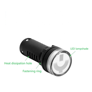 AD56-22W 22mm lampe 24V ~ 380V cercle rond tête blanche isolation frein/disjoncteur/connecter indicateur de Position au sol - Product Image 4