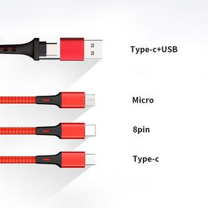 Кабель для быстрой зарядки USB Type-C 3-в-2, 3А, 1.2м, 3 порта, для iPhone 15/16/17, Samsung - Product Image 4