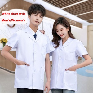 <span class=keywords><strong>Camice</strong></span> da laboratorio da uomo in Jersey a maniche corte bianco a maniche lunghe da <span class=keywords><strong>donna</strong></span> abbigliamento da lavoro dentale a <span class=keywords><strong>mezza</strong></span> <span class=keywords><strong>manica</strong></span> estivo sottile da lavoro per medici - Product Image 3