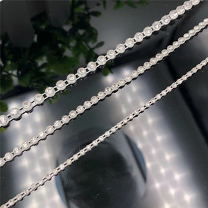<span class=keywords><strong>Fil</strong></span> de strass en maille à dos plat, 16 facettes, 2,5-5 mm, en verre écologique, à coller, une seule rangée, pour la confection de vêtements - Product Image 3