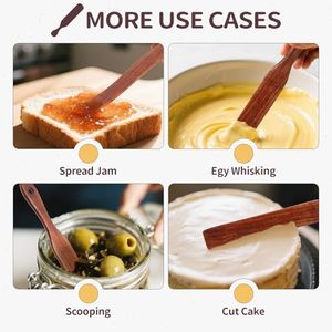 خلاط سبورتل خشبي ملعقة عصا تقليب مسطحة لخلاط العجين المخمر لطبخ العجين ملعقة خبز خشبي أدوات مطبخ - Product Image 4