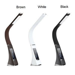 Business Hotel Clock Calendar Fold <b>Study</b> Read <b>Table</b> Touch Led Clock Bedside Night Light Desk Gooseneck Flexible Lamp - Product Image 2