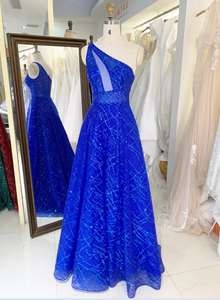 Abito da Sera Monospalla con Paillettes <span class=keywords><strong>Verde</strong></span> Smeraldo/Blu Reale/Grigio Argento/<span class=keywords><strong>Rosso</strong></span> Bordeaux - Product Image 4