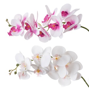 Bunga anggrek imitasi sentuhan asli 92cm, bunga anggrek <span class=keywords><strong>Phalaenopsis</strong></span> buatan untuk dekorasi rumah bagian tengah pernikahan putih ungu - Product Image 1