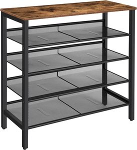 Metal <b>Shoe</b> <b>Rack</b> <b>Storage</b> Unit Flat & Slant Adjustable <b>Shoe</b> Organizer Shelf Durable and Stable for Entryway Hallway Space Saving - Product Image 1